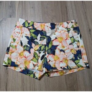 J Crew Size 4 Watercolor Floral Shorts Stretch Pockets